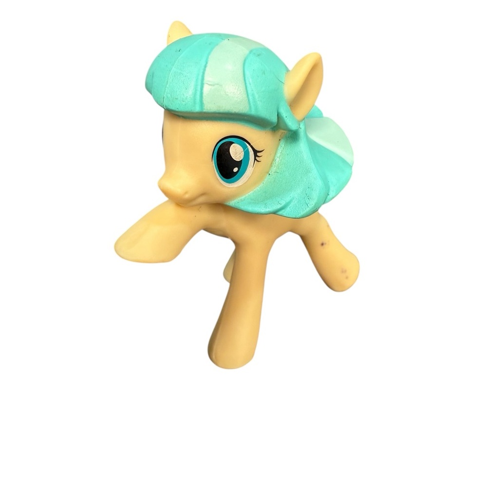 My Little Pony G3‎ Minty Yellow Pony Figure Teal Hair Hasbro Cutie Mark